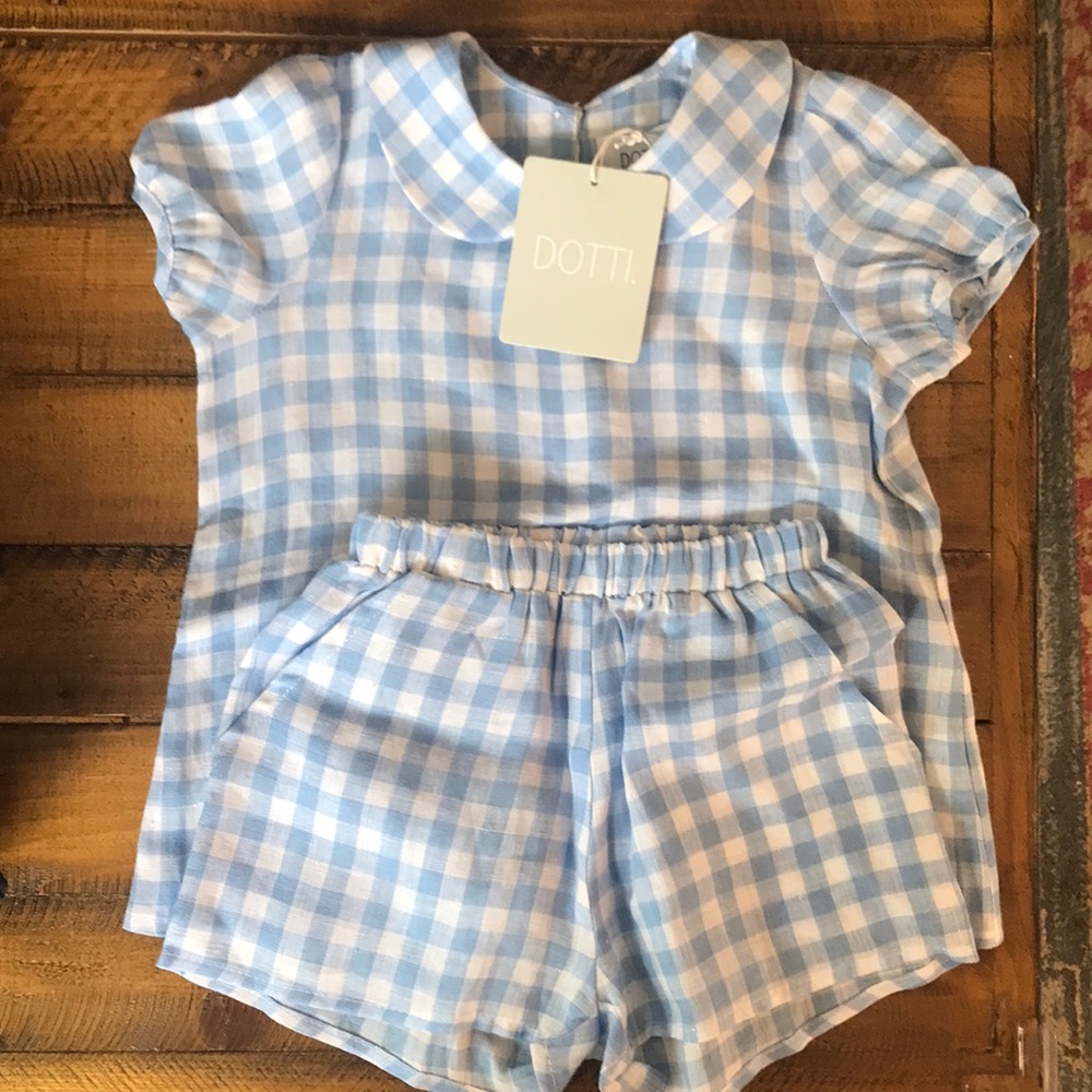 Adorable blue gingham set - 2T